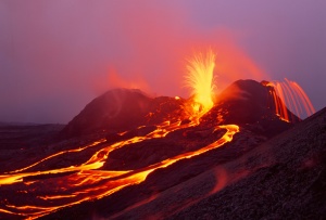 Lava Flow from the Kilauea Volcano in Hawaii
